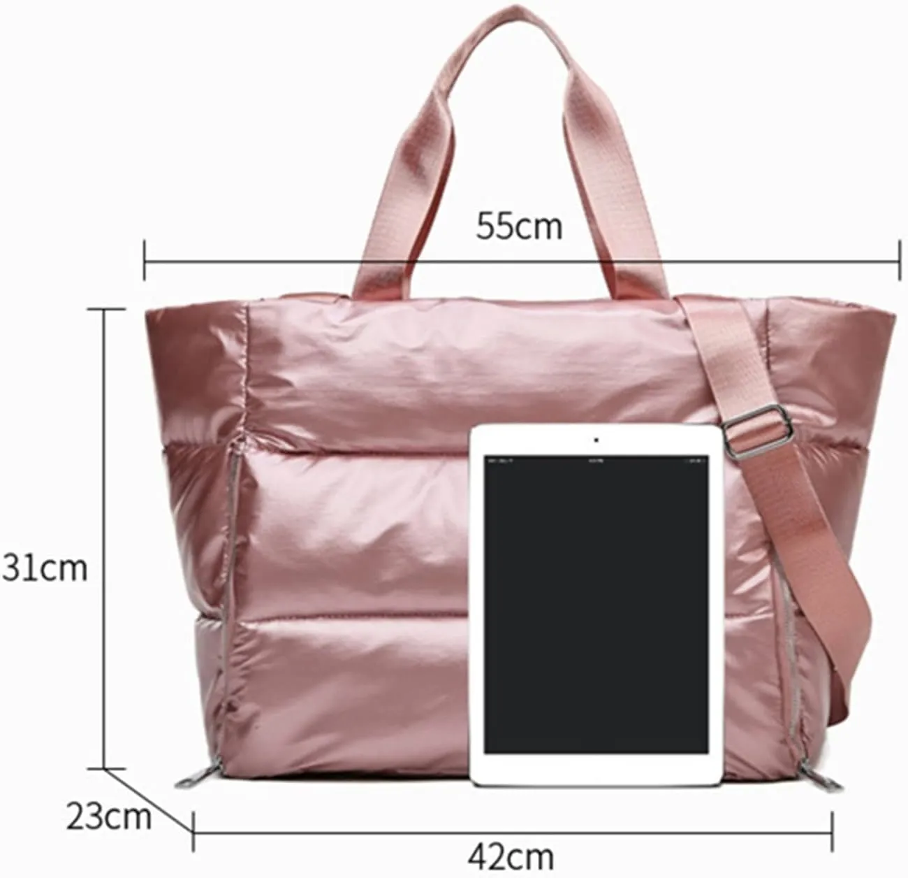 Gym for women Sports Waterproof Yoga Mat Organizer Weekend Travel Duffle Sport Fitness Shoulder Handbag (Light Green)