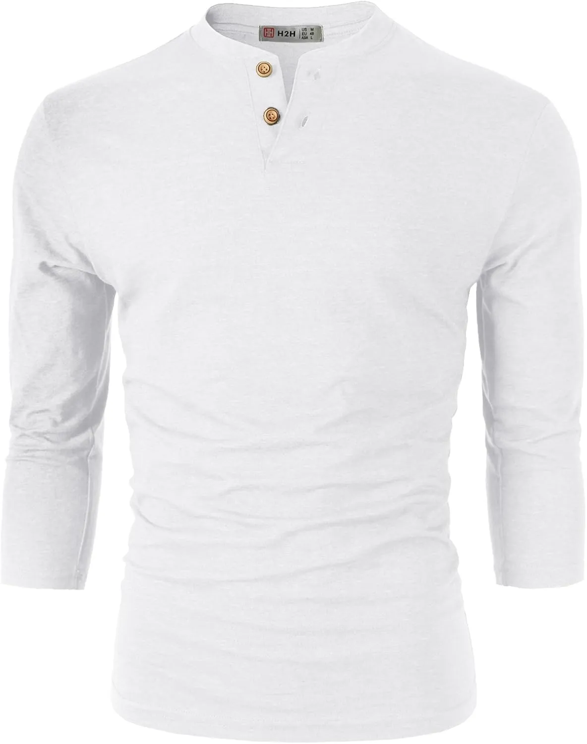 H2H Mens Casual Premium Slim Fit Henley Shirts Lightweight Thin Fabric