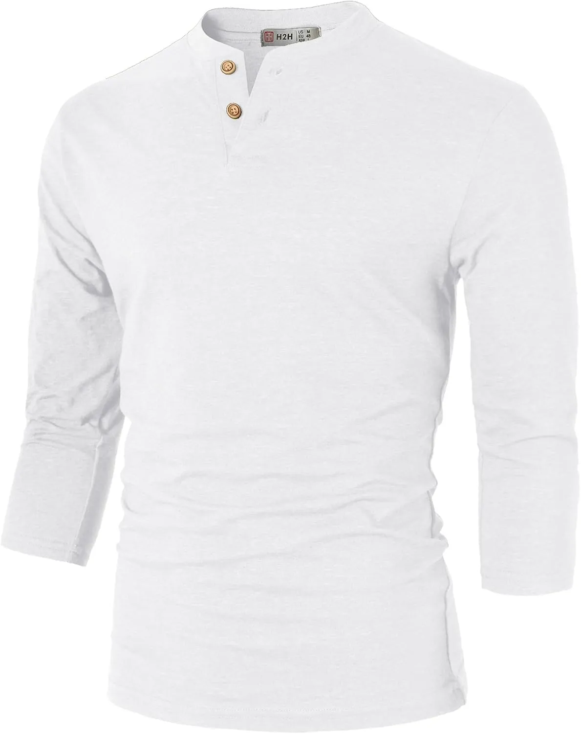 H2H Mens Casual Premium Slim Fit Henley Shirts Lightweight Thin Fabric