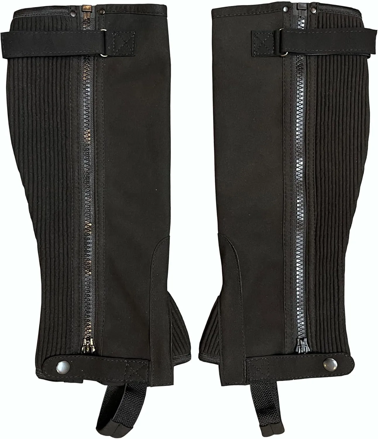 Half Chaps Black Amara Equestrian English Riding Unisex Adult Half Chap Premium Synthetic Amara Leather