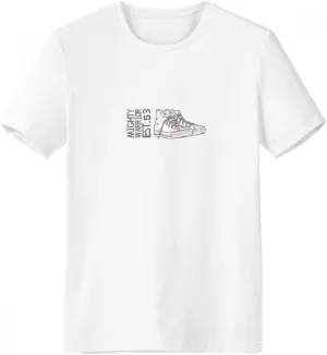 Hand Painted Canvas Shoes Illustration Crew Neck T-Shirt Workwear Pocket Short Sleeve Sport Clothing