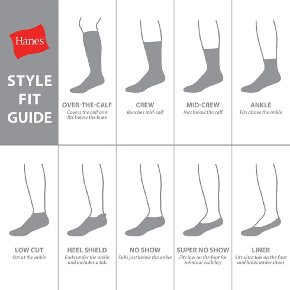Hanes Men's ComfortBlend 6-Pack Lightweight Casual Assorted Crew Socks