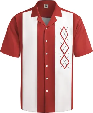 Hardaddy Men's Camp Collar Retro Vintage Bowling Button Down Shirt with Pocket Casual Short Sleeve Beach Shirts Summer