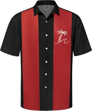 Hardaddy Men's Vintage Bowling Shirt Short Sleeve Button Down Hawaiian Summer Beach Printed Casual Shirts