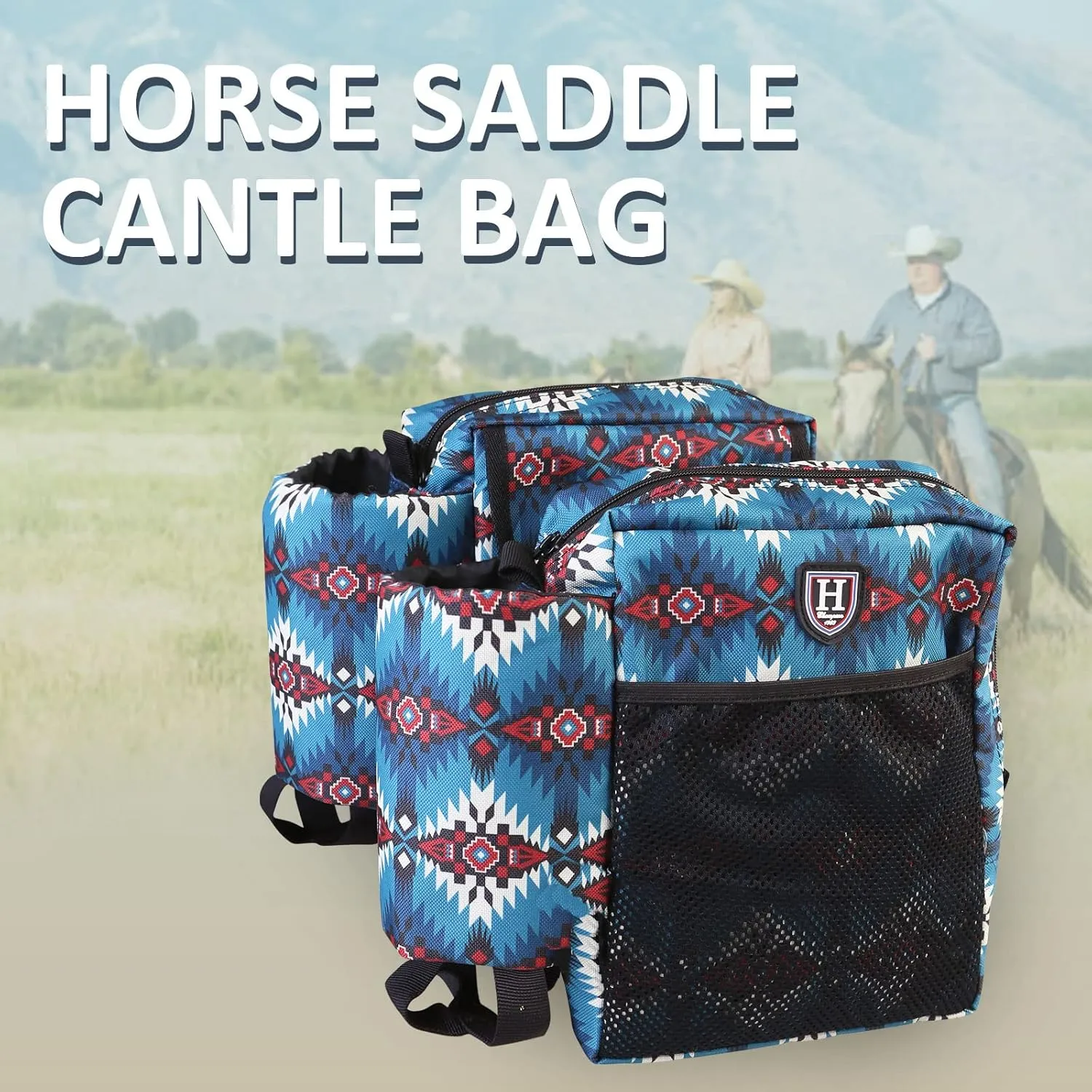 Harrison Howard Equestrian Western Saddle Bag for Horses