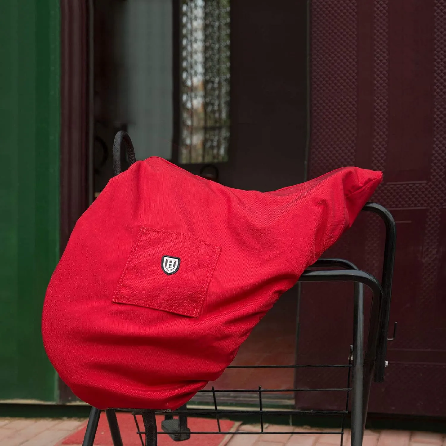 Harrison Howard Premium Waterproof/Breathable Fleece-Lined Saddle Cover Scarlet Red