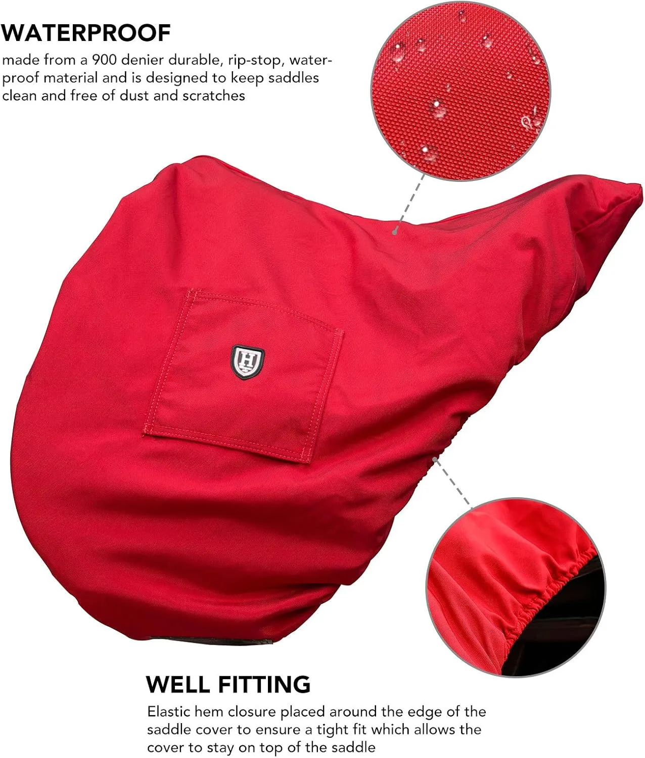 Harrison Howard Premium Waterproof/Breathable Fleece-Lined Saddle Cover Scarlet Red