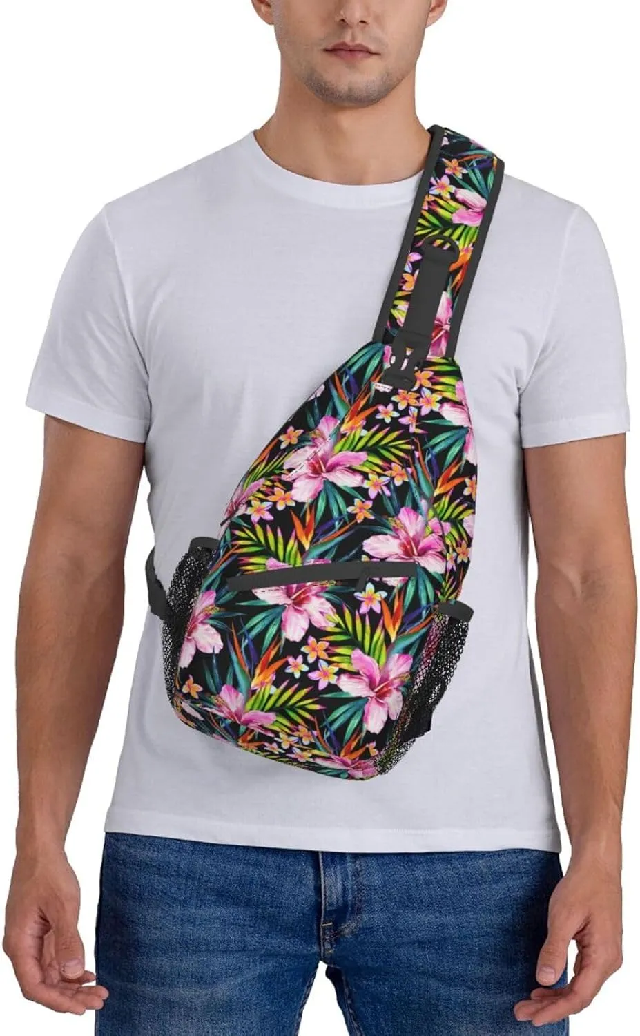 Hawaii Hawaiian Sling Bag,Multipurpose Crossbody Backpack Shoulder Chest Bag for Women Men Travel Hiking Daypack