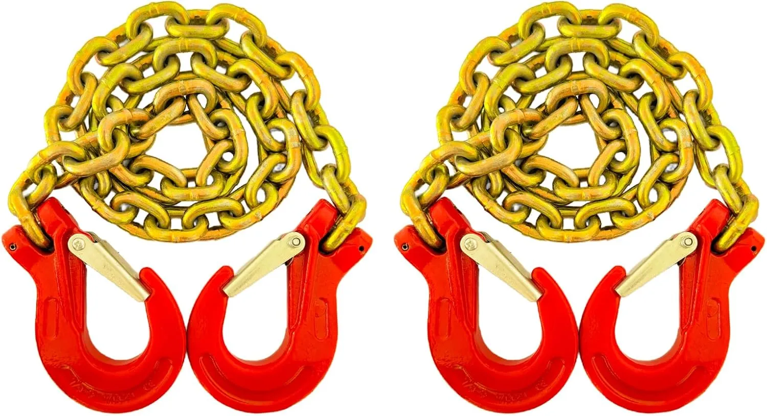 HENBOW Trailer Safety Chains,5/16" × 39" Tow Chain with Heavy Duty Hook,4400Lbs Safety Working Load,17600Lbs Break Strength,Grade 80 Chain with Slip Hook for Lifting Towing Logging Binding(2 Pack)