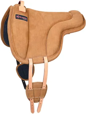 HILASON Horse Bareback Saddle Pad Anti Slip Base Suede Leather Brown