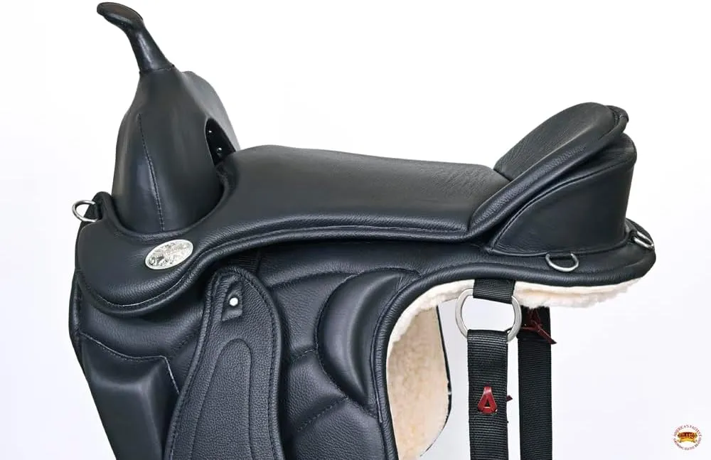 HILASON Horse English Treeless Saddle Endurance Trail Pleasure Leather