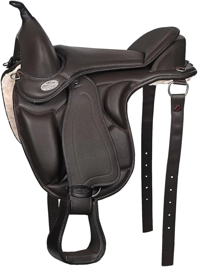 HILASON Horse English Treeless Saddle Endurance Trail Pleasure Leather
