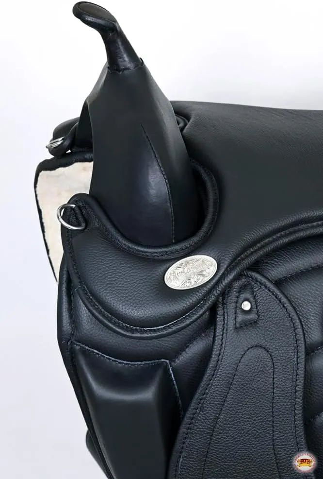 HILASON Horse English Treeless Saddle Endurance Trail Pleasure Leather