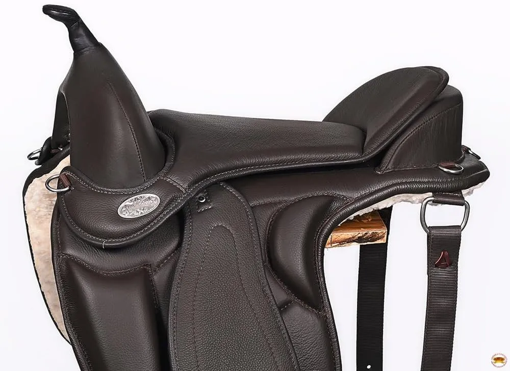 HILASON Horse English Treeless Saddle Endurance Trail Pleasure Leather