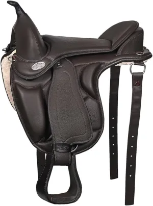 HILASON Horse English Treeless Saddle Endurance Trail Pleasure Leather