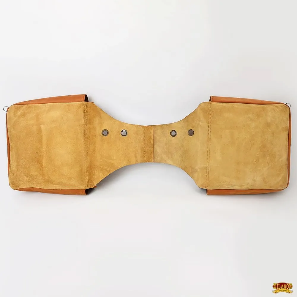 HILASON Soft Leather Horse Saddle Bag Tan | Equestrian Western Leather Saddle Bag | Adjustable Closure Saddle Bag