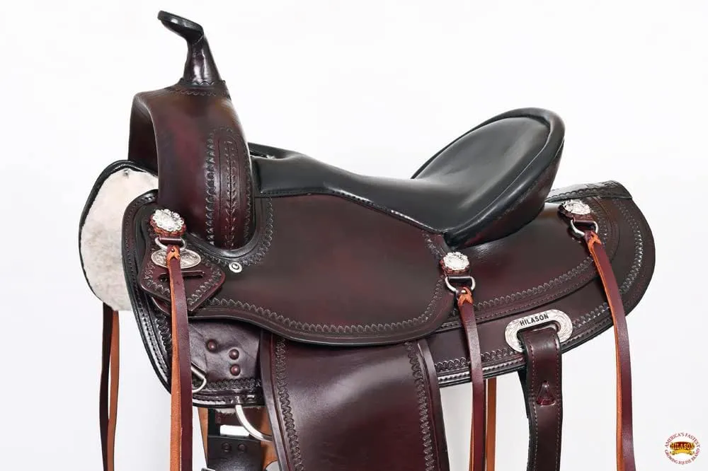 HILASON Western Draft Horse Trail Pleasure American Leather Saddle | Horse Saddle | Western Saddle | Draft Horse Saddle | Saddle for Horses | Horse Leather Saddle