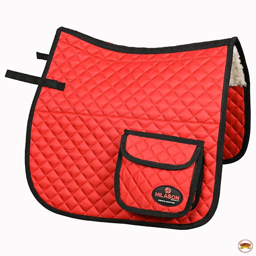 HILASON Western Horse Luxury Quilted Saddle Pads with Pockets | Saddle Pad | Quilted Saddle Pad | Saddle Pad with Pockets