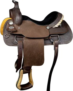 HILASON Western Horse Saddle American Leather Ranch Roping Cowboy | Hand Tooled | Horse Saddle | Western Saddle | Wade & Roping Saddle | Horse Leather Saddle | Saddle for Horses