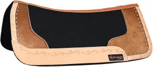HILASON Western Wool Felt Horse Saddle Pad W/Distressed Wear Leather | Felt Saddle Pad | Felt Saddle Pad for Horses | Western Felt Saddle Pad | Felt Horse Saddle Pad | Wool Felt Horse Pad