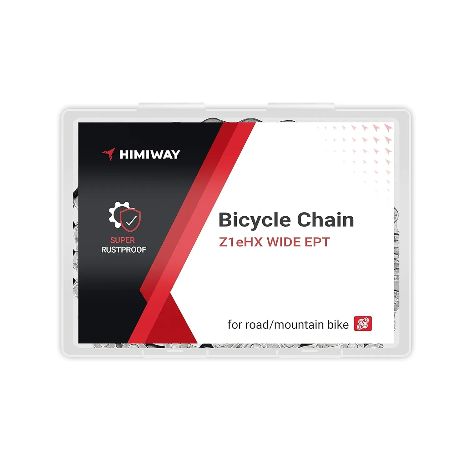 Himiway KMC Bike Chain 1/6/7 Speed Super Rustproof Z1eHX Wide EPT with 1 Pairs Bicycle Magic Buckle Reusable 120 Links 1/2 * 1/8 Inch Silver Gray