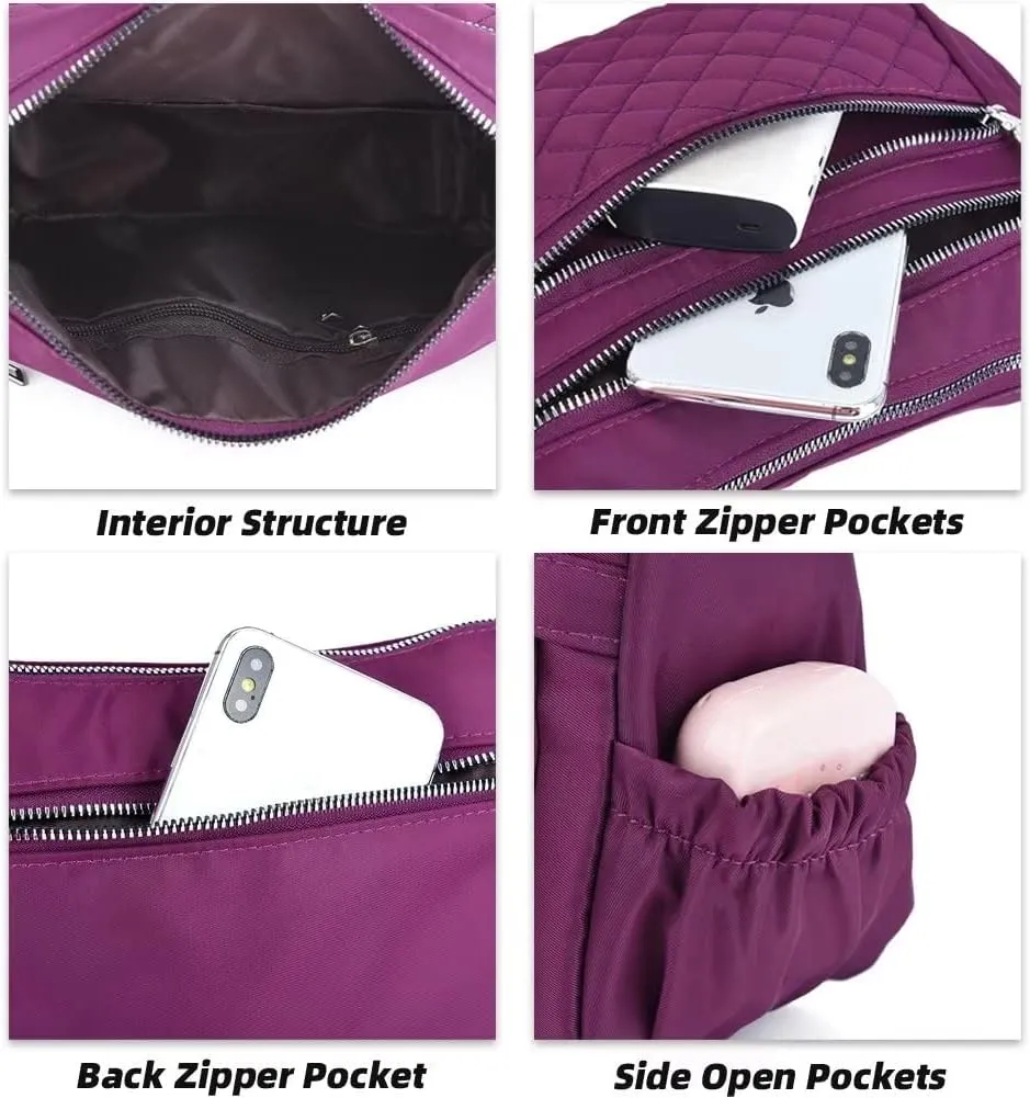 Hobo Bags for Women Casual Quilted Crossbody Purse Waterproof Shoulder Messenger Bag Lightweight Pocketbooks