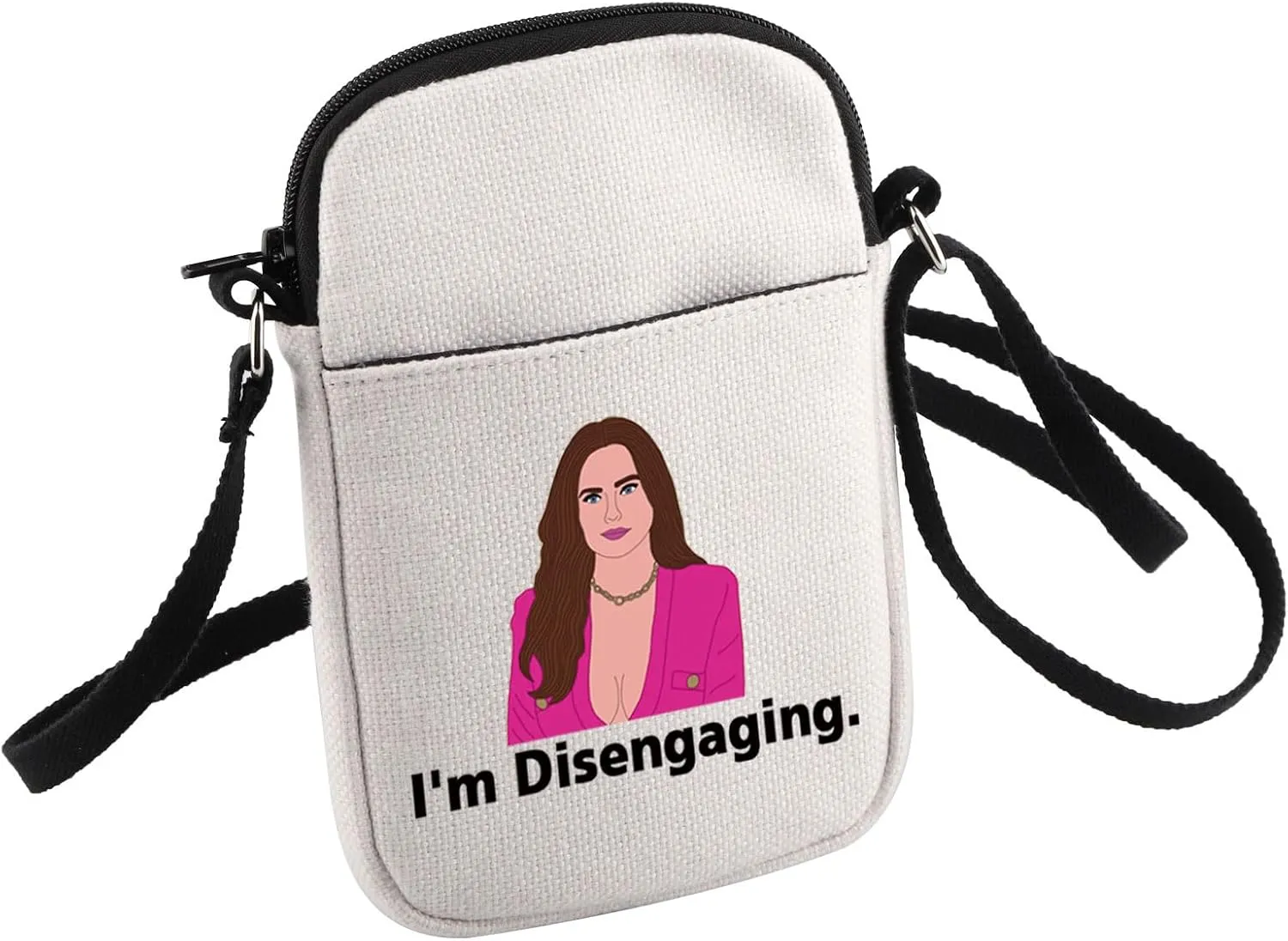 HOLLP Funny Housewives Gifts I'm Disengaging Crossbody Bag Housewives Party Gifts Reality TV Lovers Small Belt Bag