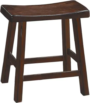 Homelegance Saddleback Dining Height Barstool (Set of 2), 17.5 Inch, Cherry