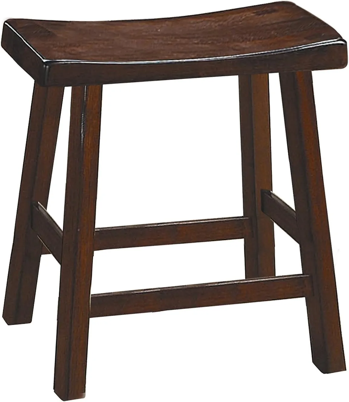 Homelegance Saddleback Dining Height Barstool (Set of 2), 17.5 Inch, Cherry