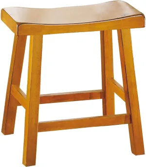 Homelegance Saddleback Dining Height Barstool (Set of 2), 17.5 Inch, Oak