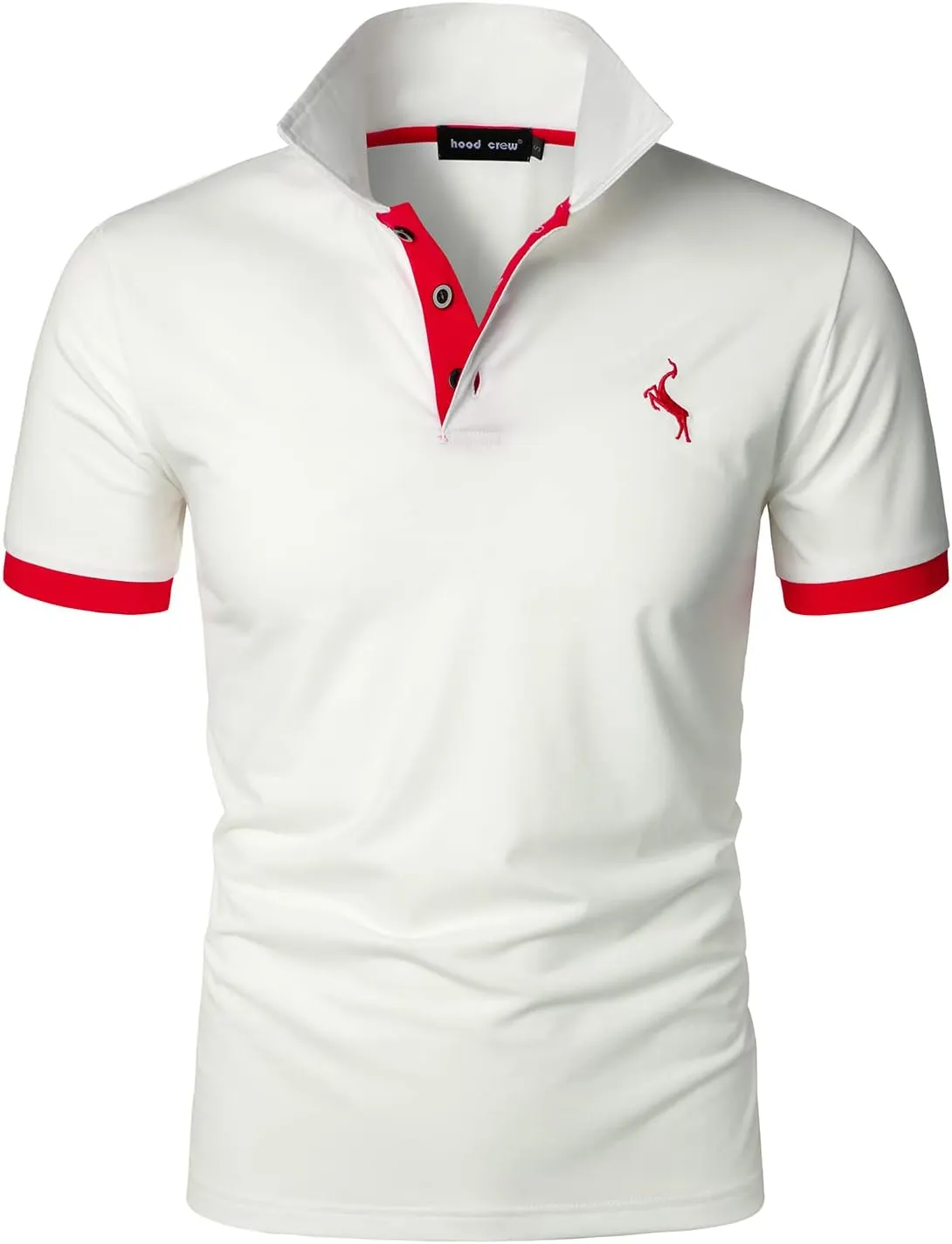 HOOD CREW Men’s Classic Polo Shirt Short Sleeve Shirts Lightweight Casual Tops