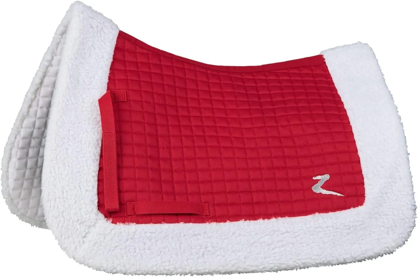 HORZE Christmas All Purpose Quick Dry Santa Saddle Pad with Faux Fur Trim