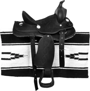 H.R. International Western Trail Synthetic Horse Saddle | 10 to 18"" Seat, SynWestern_04