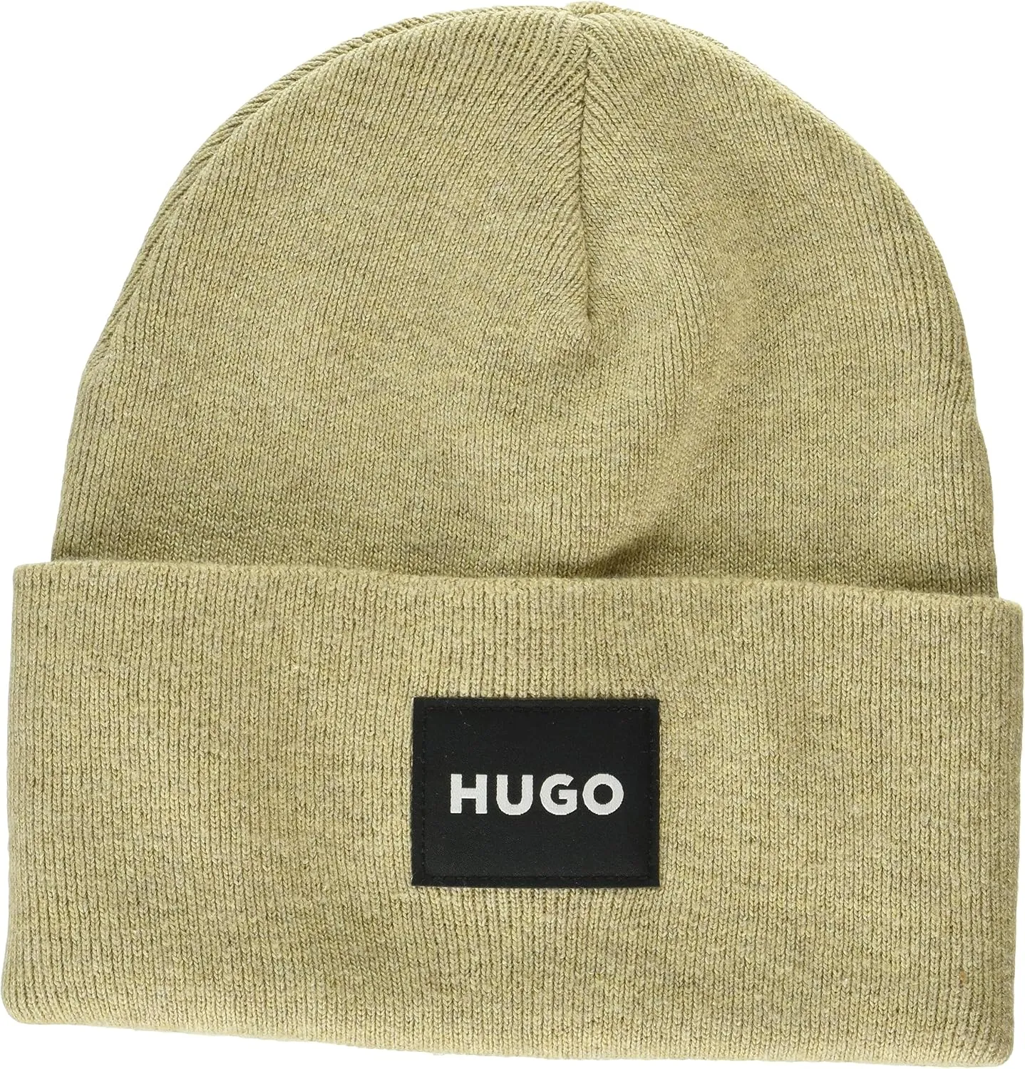 HUGO Men's Patch Logo Ribbed Beanie
