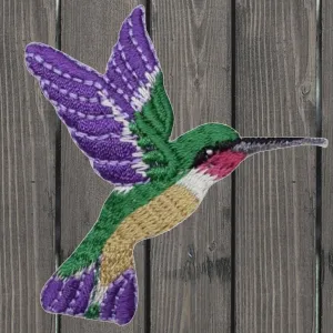 Hummingbird Embroidered Patch — Iron On