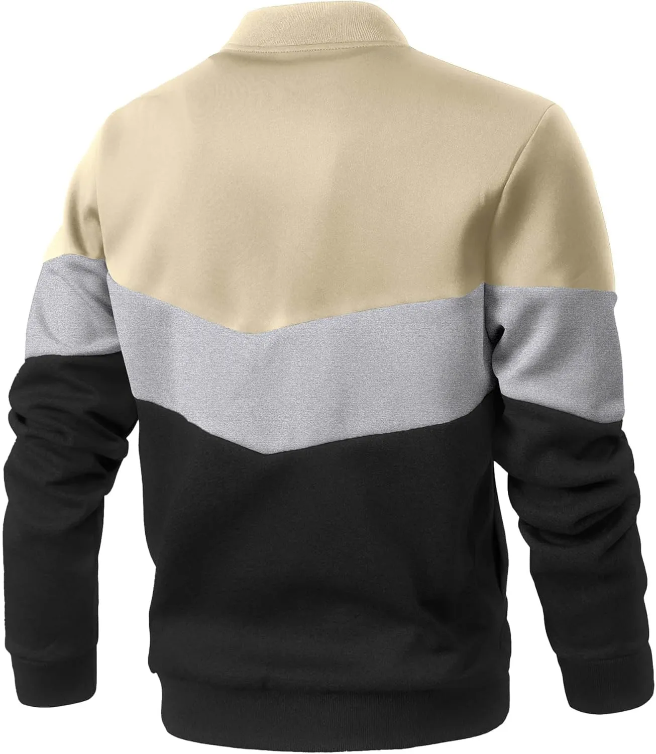 HYPESTFIT Mens Lightweight Jacket Casual Bomber Jacket Color Block Varsity Coat