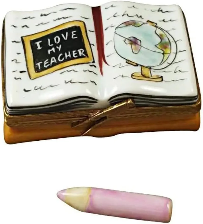 I Love My Teacher Book Limoges Box Figurine