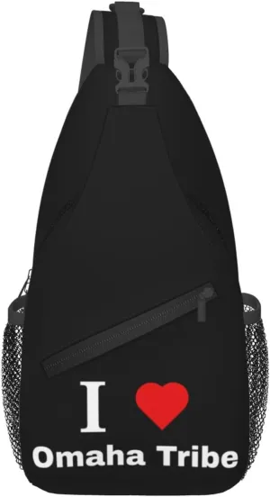 I Love Omaha Tribe Crossbody Bags For Women Men Chest Backpack Gym Shoulder Bag Travel Outdoor Sports Casual Crossbody Bags