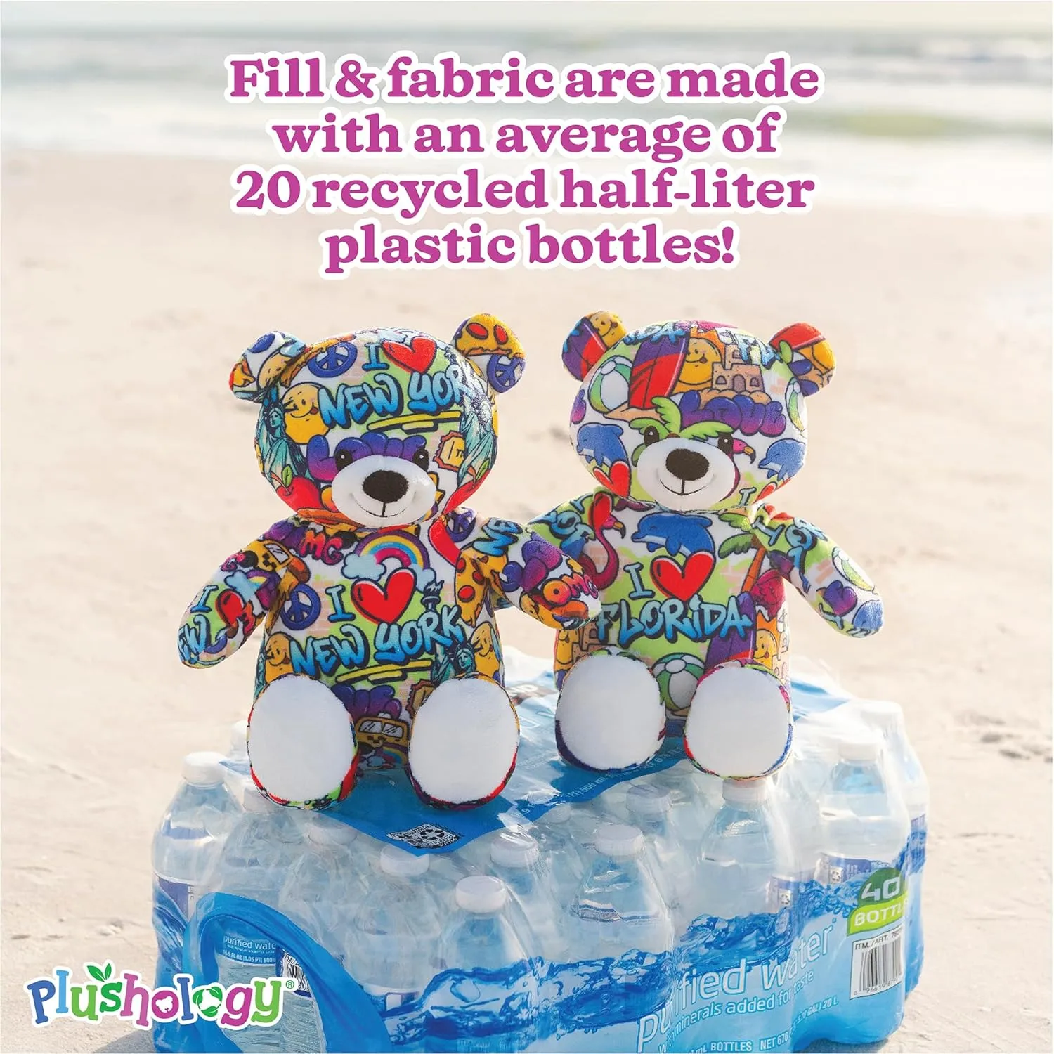 I Love Philadelphia Graffiti Teddy Bear Eco Friendly Stuffed Animal; Cuddly Soft Velboa Plush Animal for Kids 3 Years Old to Adults; Child-Safe Embroidered Eyes (10" Tall When Seated)