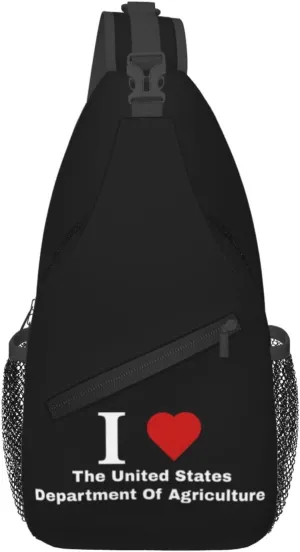 I love The United States Department Of Agriculture Crossbody Bags For Women Men Chest Backpack Gym Shoulder Bag Travel Outdoor Sports Casual Crossbody Bags