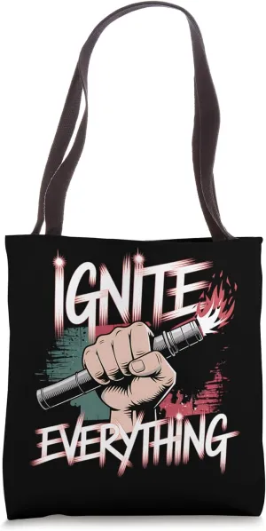 Ignite Everything Graffiti Street Art Gas Nozzle Fist Tote Bag
