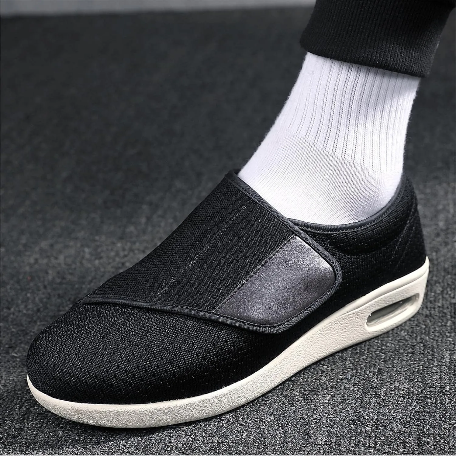 Ihinzry Men's Diabetic Walking Shoes, Lightweight Breathable Soft Comfortable Non-Slip Casual Air Cushion Shoes