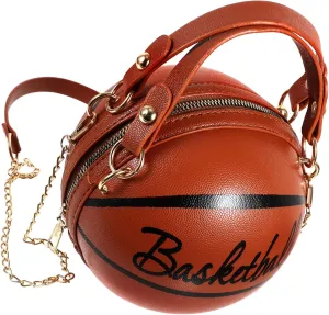 IMIKEYA Basketball Shape Crossbody Bag Fashion Tote Handbag for Girls Basketball Accessories Trendy Zipper Pouch Large Capacity Beach Bag