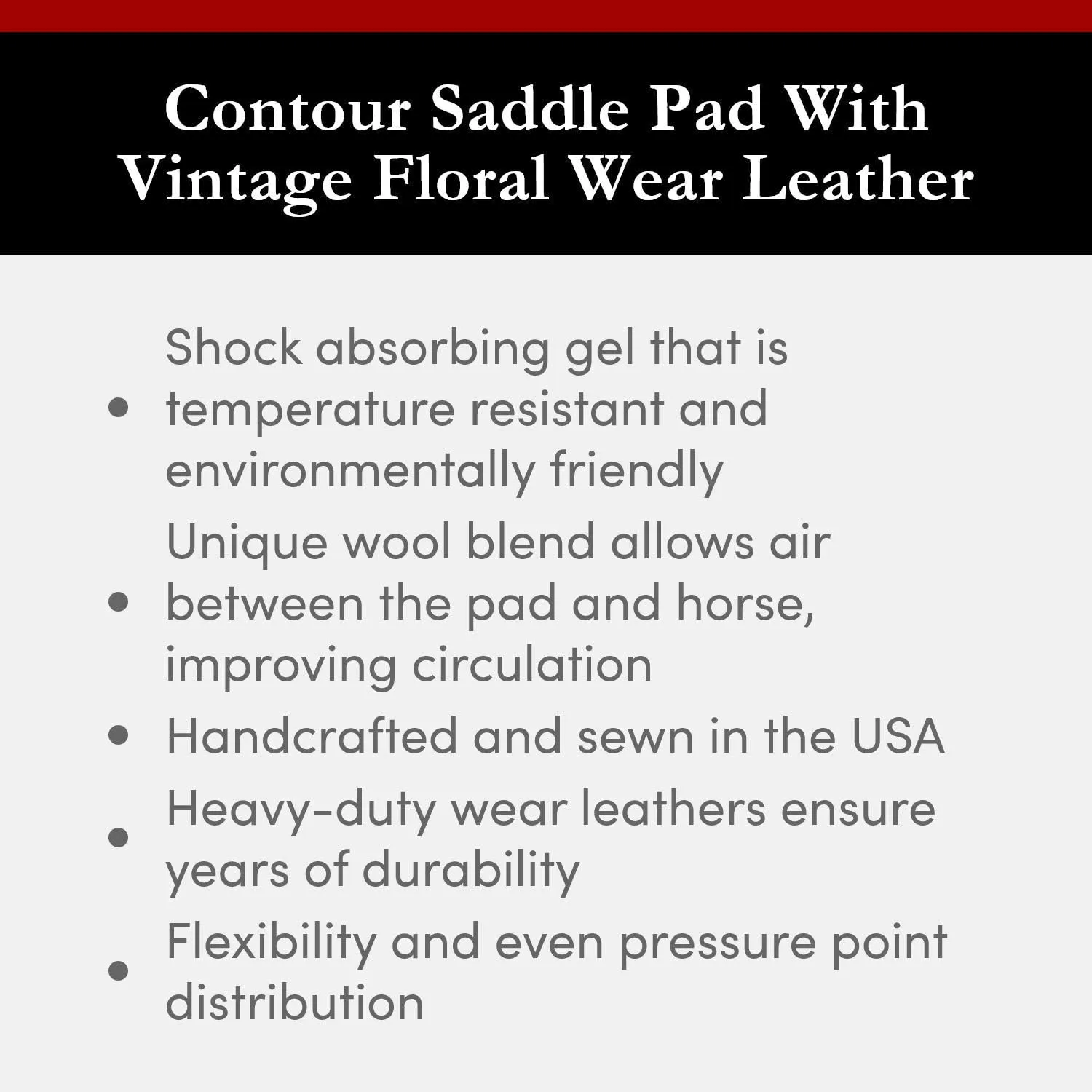 Impact Gel Contour Saddle Pad with Vintage Floral Leather