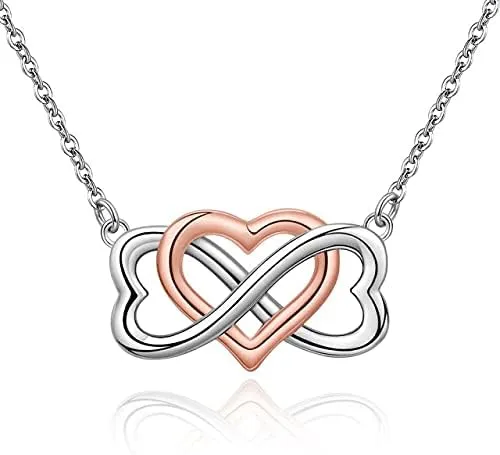 Infinity Symbol Heart Endless Pendant Chains Necklaces for Women fine Jewelry 60cm and 5cm anl1607045 Watch Strap