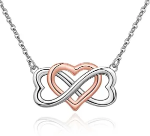 Infinity Symbol Heart Endless Pendant Chains Necklaces for Women fine Jewelry 60cm and 5cm anl1607045 Watch Strap