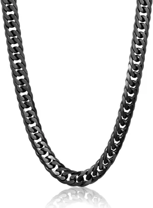 Invicta Jewelry Men's Double Curb Chain Stainless Steel Necklace (11.5mm) - 24"