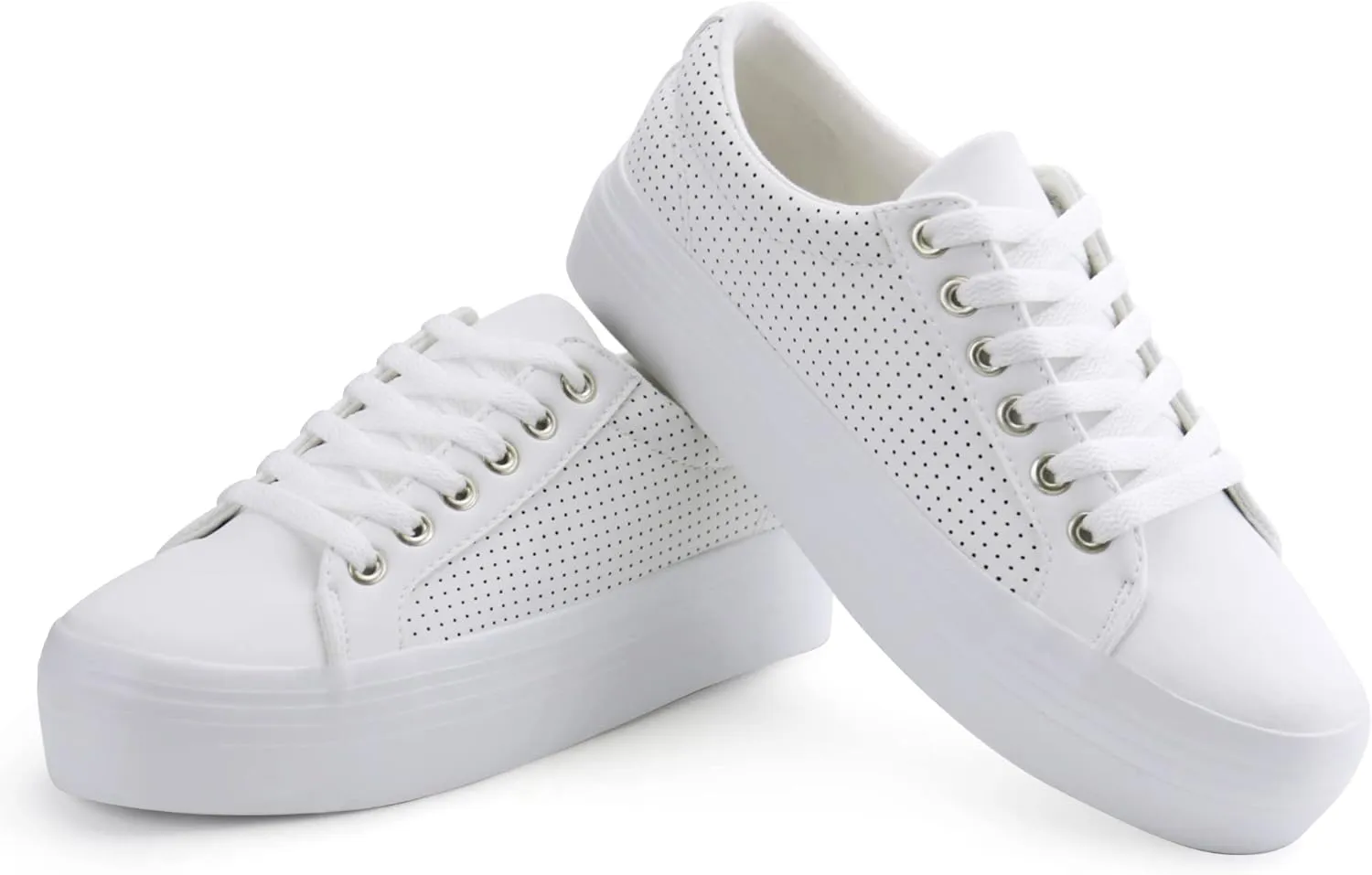 JABASIC Women Platform Sneakers Breathable Casual Lace Up Fashion Walking Shoes