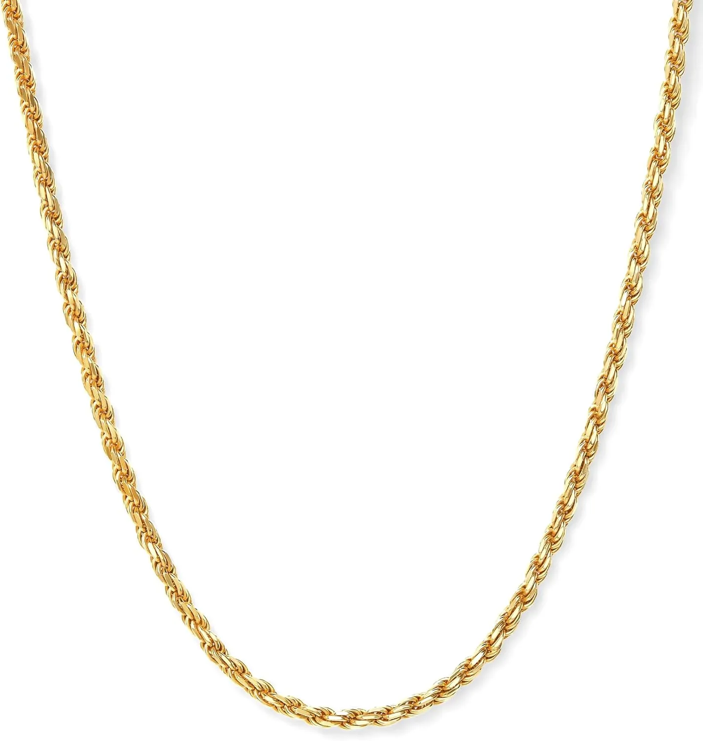 JAXXON Men's Chain Necklace - 1.5mm-4mm Width - 14k Gold Bonded & 925 Sterling Silver, 22 Inch