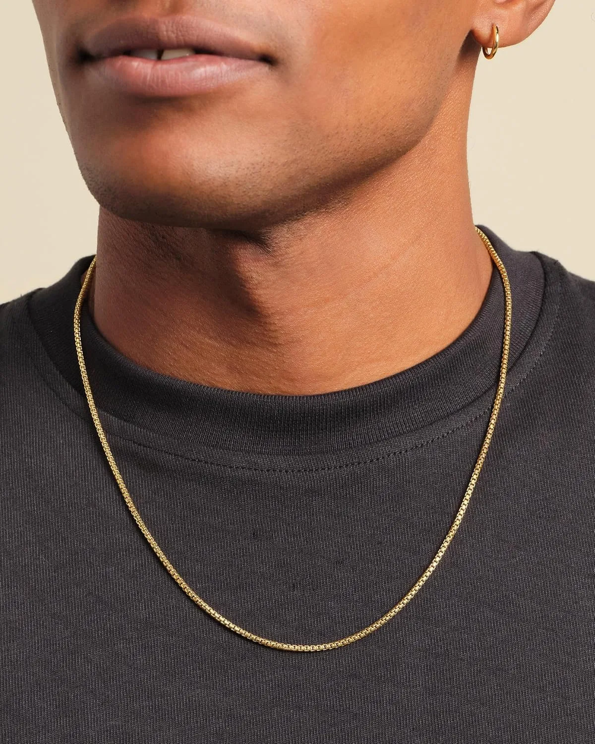 JAXXON Men's Chain Necklace - 1.5mm-4mm Width - 14k Gold Bonded & 925 Sterling Silver, 22 Inch